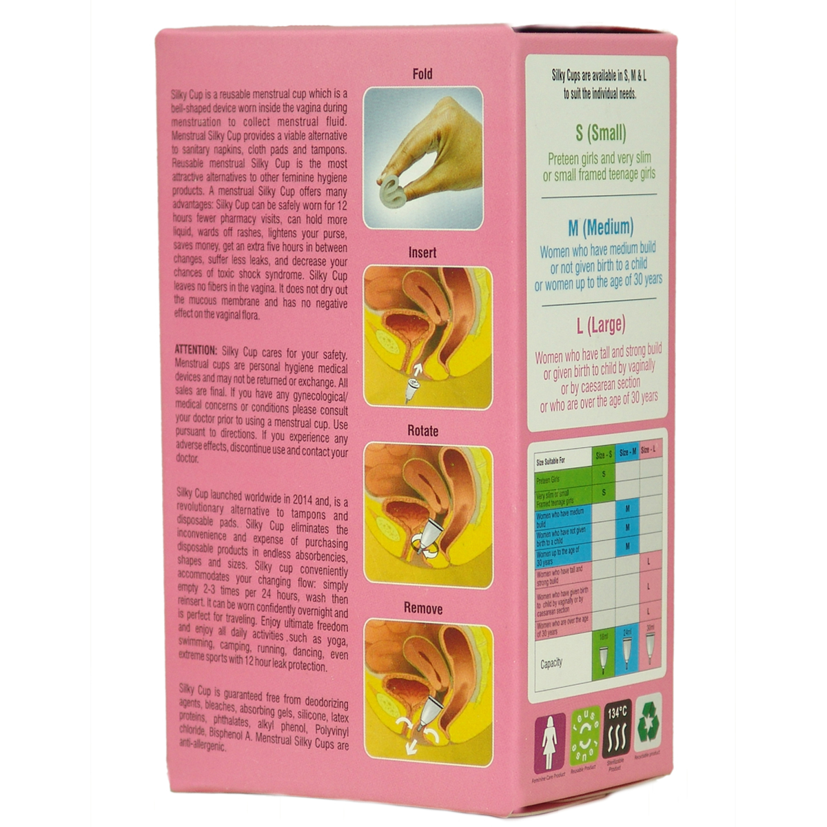Silky Cup Reusable Menstrual Cup sanitary napkins alternative tampons
