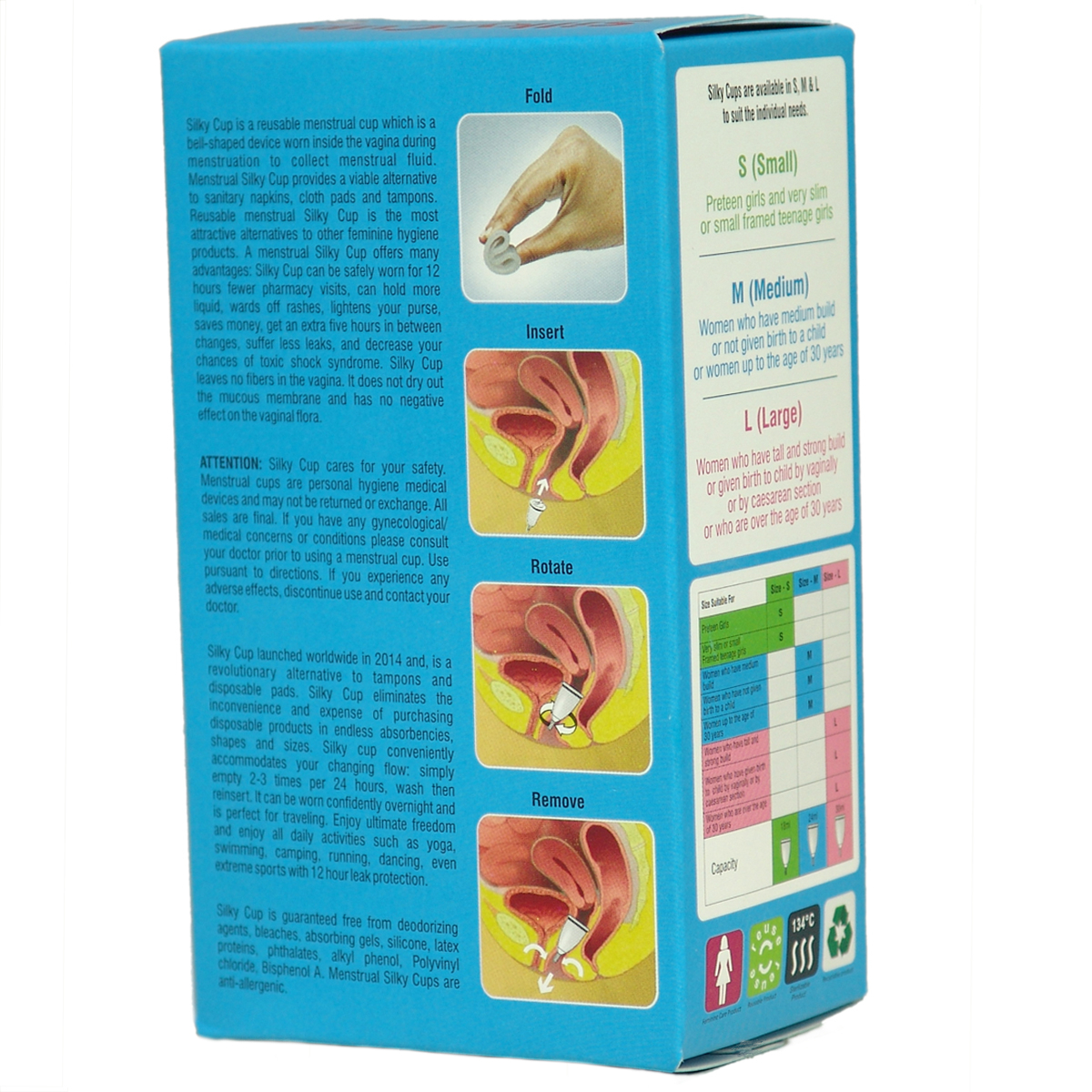 Silky Cup Reusable Menstrual Cup sanitary pad alternatives sanitary napkin 