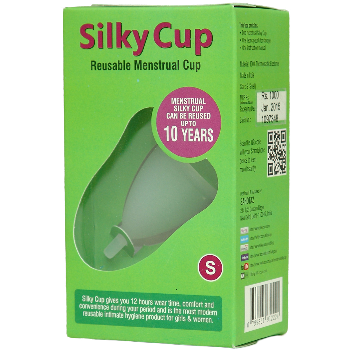 Silky Cup Reusable Menstrual Cup is alternative to tampons 